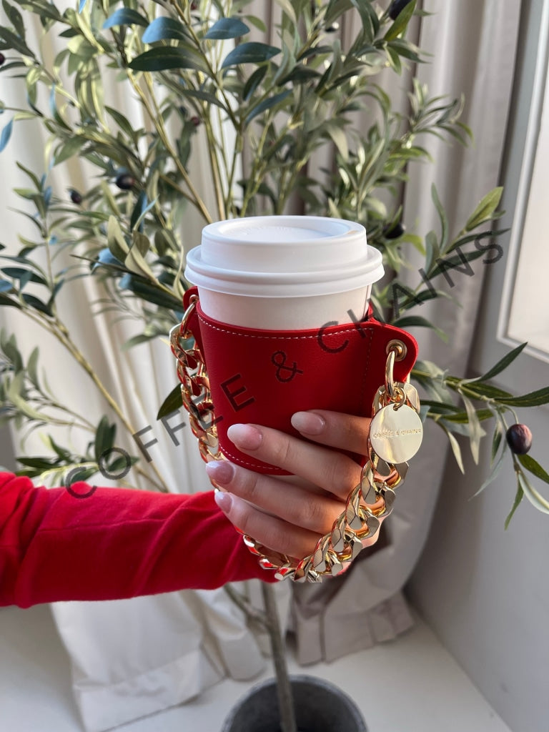 Scarlet Sleeve Coffee Cup Sleeve with Chain Coffee Holder Stylish