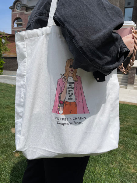 Girl in Pink Tote Bag – Coffee & Chains