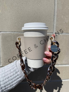 Grey Tortoise Coffee Holder  Stylish Hands-Free Coffee Accessory