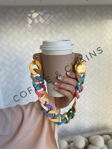 Hands Free Drink Leather Starbucks Coffee Cup Sleeve Reusable