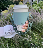 Load image into Gallery viewer, Teal Coffee Cup Sleeve
